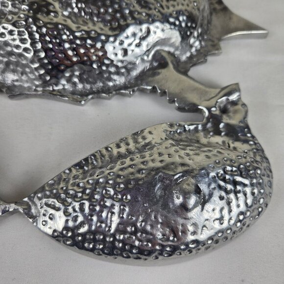 Silver Toned Aluminum Alloy Sea Life Crab Divided Serving Dish Fun Whimsical - Picture 4 of 9